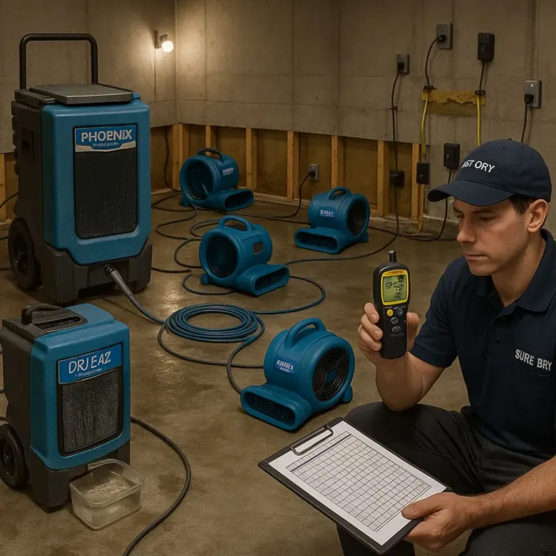 Structural Drying and Dehumidification process in East Hills, NY